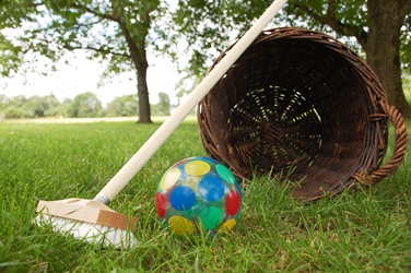 Golfausrüstung: Schrubber und Ball